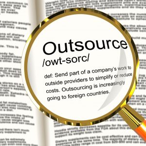 13564557 - outsource definition magnifier shows subcontracting suppliers and freelance